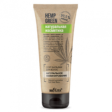 Бальзам-ополаскиватель Belita Hemp green-Софт-БАЛЬЗАМ д/волос <Натуральное ламинирование> - фото 1