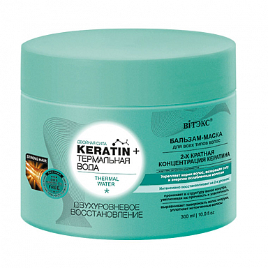 Бальзам-маска Belita KERATIN+ТЕРМ.ВОДА-Бальзам-маска д/всех тип.вол."Двухуровневое восстано - фото 1