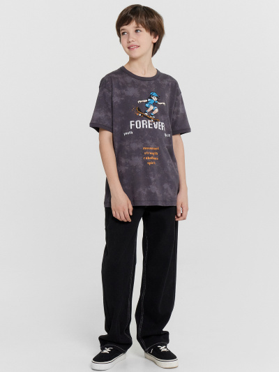 Футболка Mark Formelle 113448/24-32723ПП-0 серый_acid_wash_печать_3_сл_на_пол - фото 2