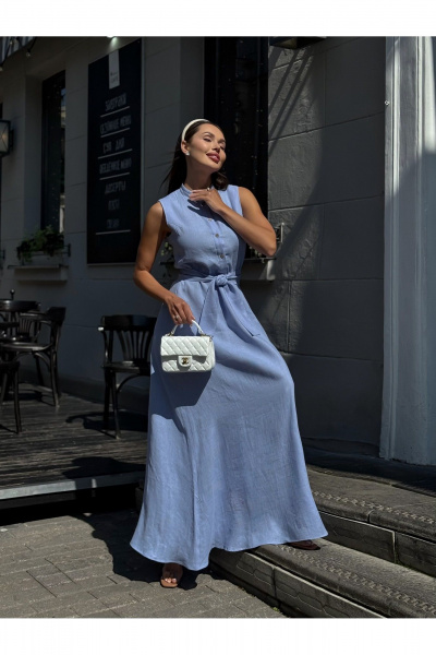 Леняое платье в стиле на каждый день Pavlova 162 фиалка - фото 8