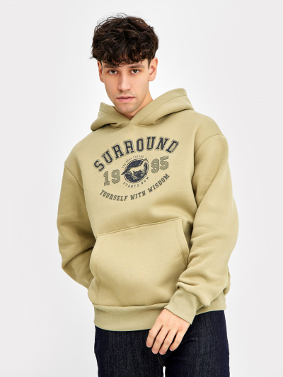 Худи Mark Formelle 121806-1/22/3297П-7П пыльный_хаки_печать_2_сл_на_пол - фото 1