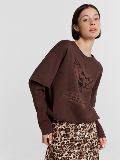 Джемпер Mark Formelle 122988/24-29640П-0 шоколадное_мартини_печать_1_сл_на_пол - фото 5