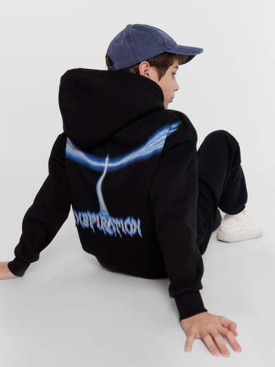 Худи Mark Formelle 123416/24-31049П-7П черный_печать_2_сл_на_пол_2_сл_на_спинке - фото 2