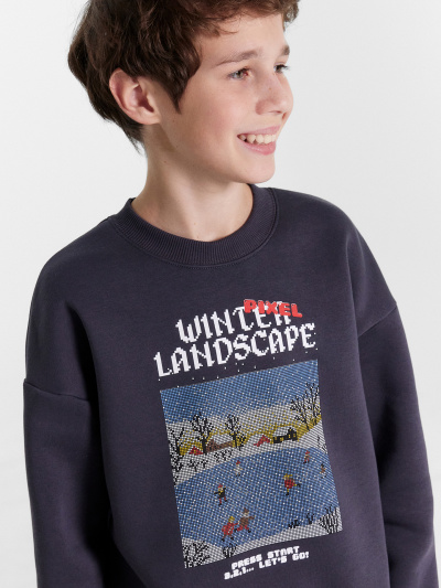 Свитшот Mark Formelle 123437/1/24-27870П-7П графит_печать_3_сл_на_пол - фото 2