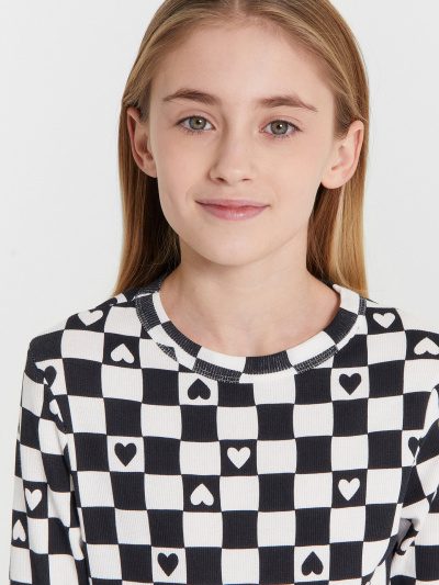 Лонгслив Mark Formelle 127917/1/24-27939П-1 черно_белая_клетка - фото 3