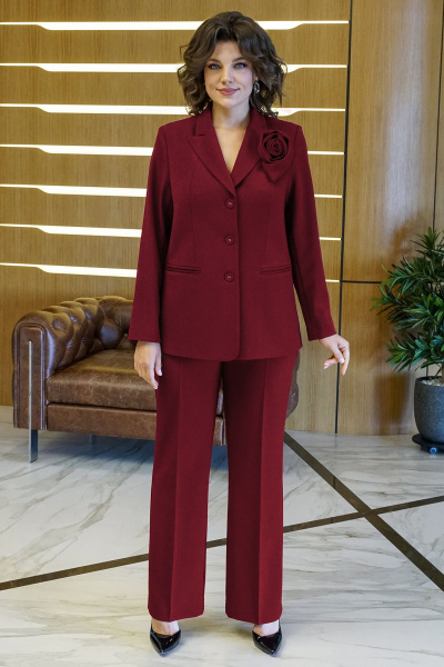 Брюки, жакет Alani Collection 2143 бордо - фото 1