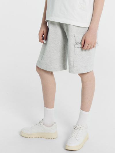 Шорты Mark Formelle 133348/24-26164П-7 серый_меланж_4306_А_печать_2_сл_на_ЛВ_клапане - фото 4