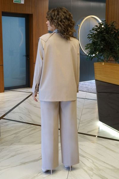 Брюки, жакет Alani Collection 2017 бежевый - фото 6