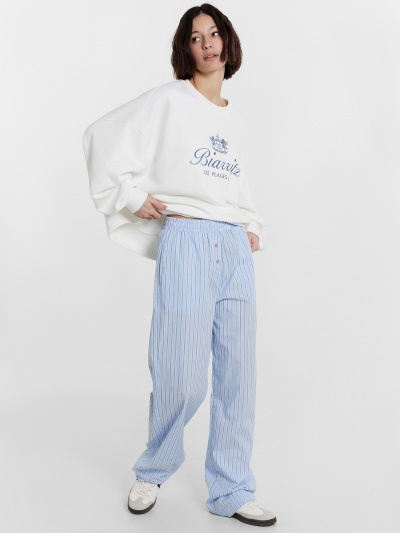 Брюки Mark Formelle 182512/24-32796П-9 широкая_голубая_полоска - фото 1