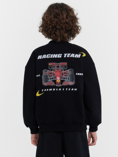 Толстовка Mark Formelle 363333/1/24-32091П-7П черный_печать_2_сл_на_ЛВ_дет_2_сл_на_спинке - фото 3