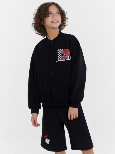 Толстовка Mark Formelle 363333/1/24-32093П-7П черный_печать_2_сл_на_ЛВ_дет_2_сл_на_спинке - фото 3