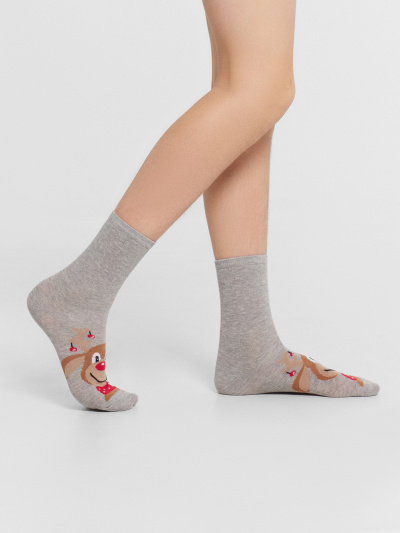 Носки Mark Formelle 430K-3002/B3-24430K-1 серый_меланж_рис.3002 - фото 3