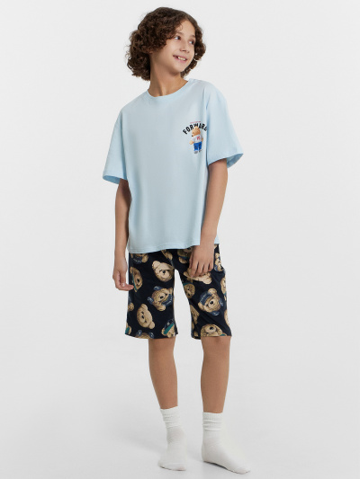 Футболка, шорты Mark Formelle 563327/24-30790ПП-0 кристалл_мишки_на_неви_3_сл_на_пол_3_сл_на_спинке - фото 1