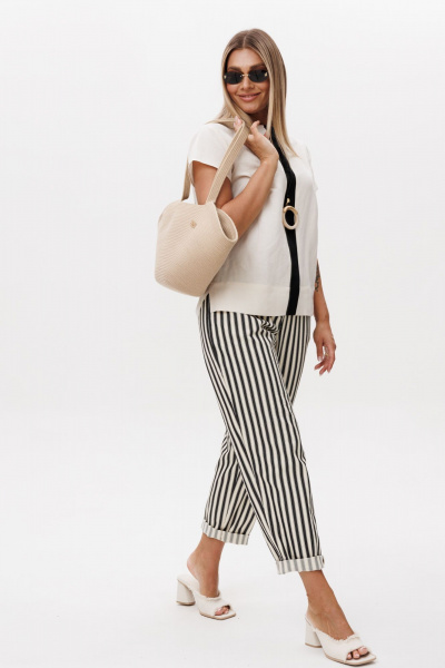 Блуза, брюки Ma Vie М-687 молочный _черный - фото 7