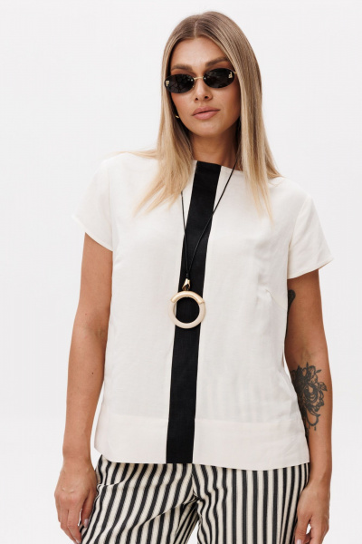 Блуза, брюки Ma Vie М-687 молочный _черный - фото 5