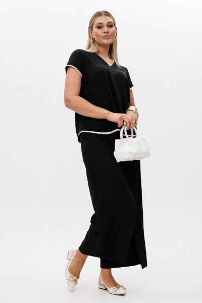 Блуза, кюлоты Ma Vie М-688 черный - фото 12