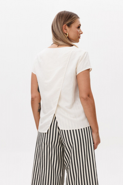 Блуза, кюлоты Ma Vie М-689 молочный- черный - фото 7