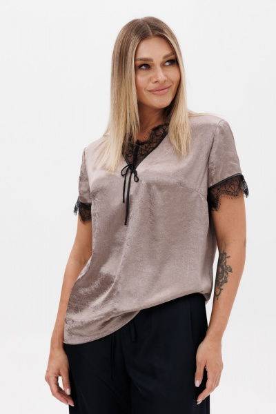 Блуза, брюки Ma Vie М-692 коричневый_черный - фото 7