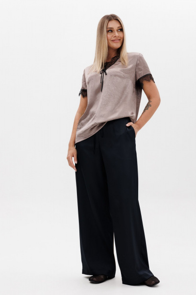 Блуза, брюки Ma Vie М-692 коричневый_черный - фото 6
