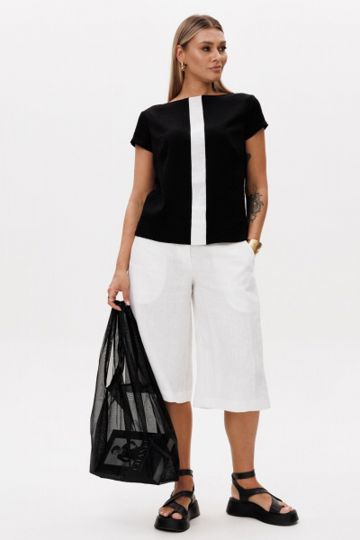 Блуза, шорты Ma Vie М-698 белый_ черный - фото 10