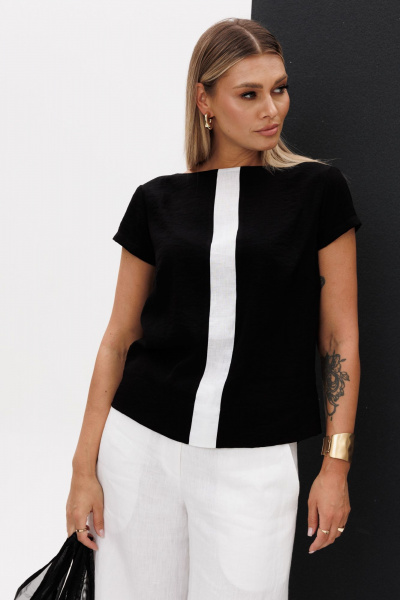 Блуза, шорты Ma Vie М-698 белый_ черный - фото 7