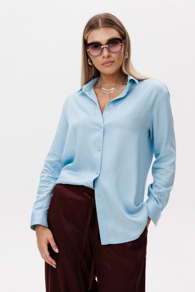 Брюки, рубашка Ma Vie М-700 голубой_коричневый - фото 4