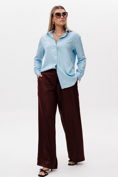Брюки, рубашка Ma Vie М-700 голубой_коричневый - фото 1