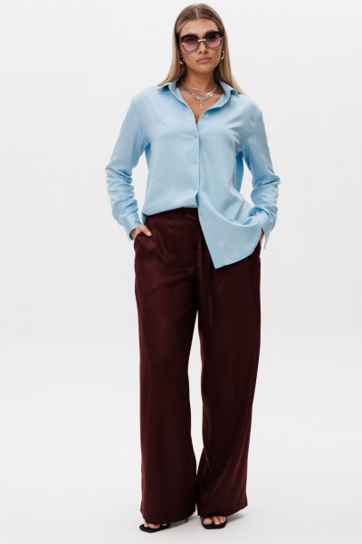 Брюки, рубашка Ma Vie М-700 голубой_коричневый - фото 2