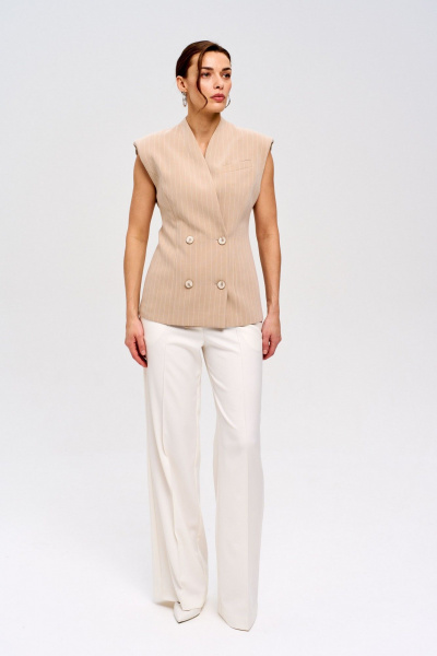 Жилет LUEL 257/5 бежевый_полоска - фото 2