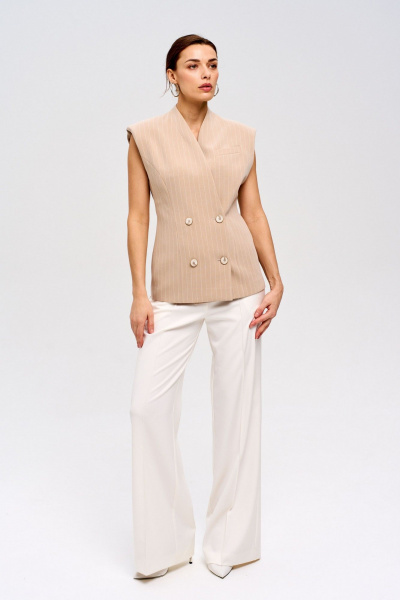 Жилет LUEL 257/5 бежевый_полоска - фото 1