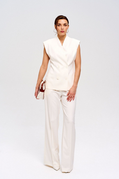 Жилет LUEL 257/5 молочный - фото 2