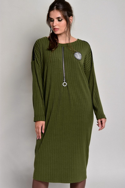 Платье Faufilure outlet С665 олива - фото 1