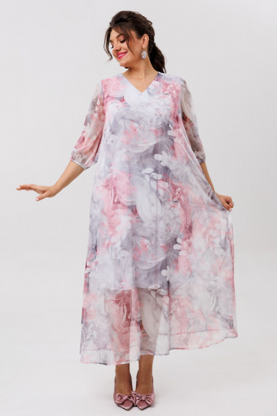 Платье Anelli 1605 розовый_сапфир - фото 2