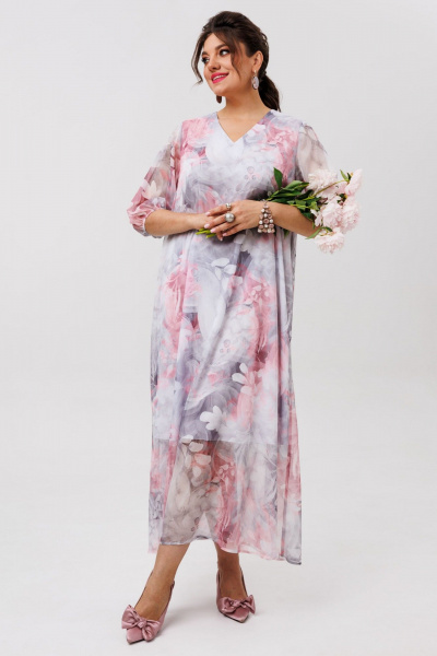 Платье Anelli 1605 розовый_сапфир - фото 4