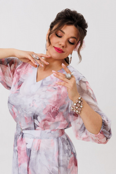 Платье Anelli 1605 розовый_сапфир - фото 3