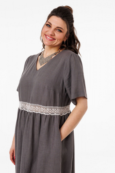 Платье Anelli 55 пепельное_кружево - фото 6