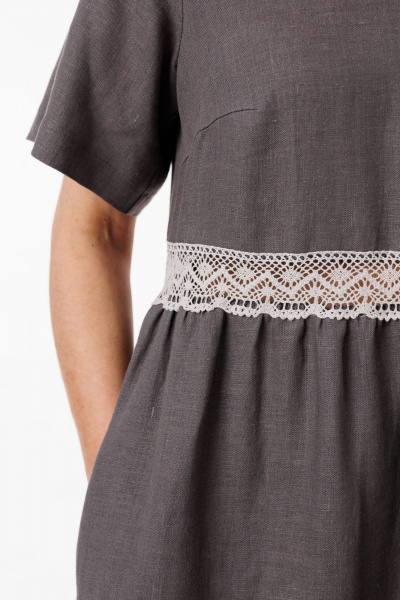 Платье Anelli 55 пепельное_кружево - фото 5