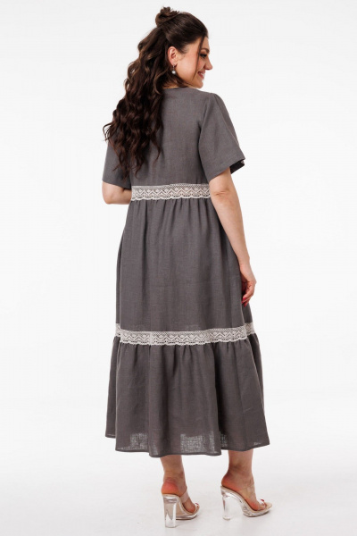 Платье Anelli 55 пепельное_кружево - фото 8