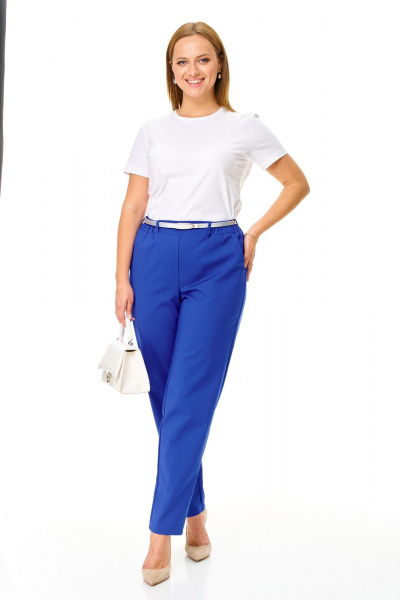 Брюки, жакет, футболка T&N 7664 сапфир_белый - фото 3