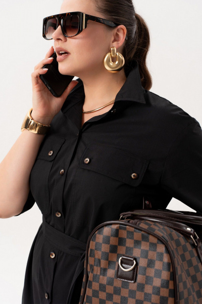 Платье Andina 835 черный - фото 7