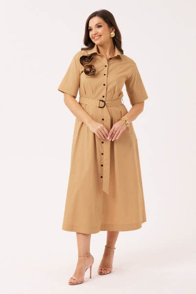 Платье Панда 100983 бежевый - фото 1