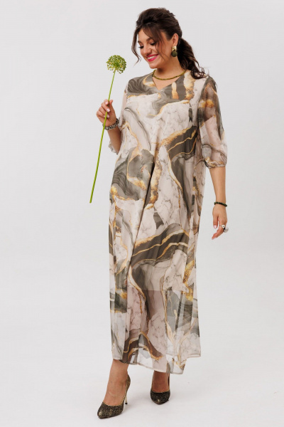 Платье Anelli 1605 мраморное_золото - фото 9