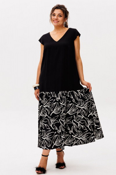 Платье Anelli 56 черно-белый_ангел - фото 2