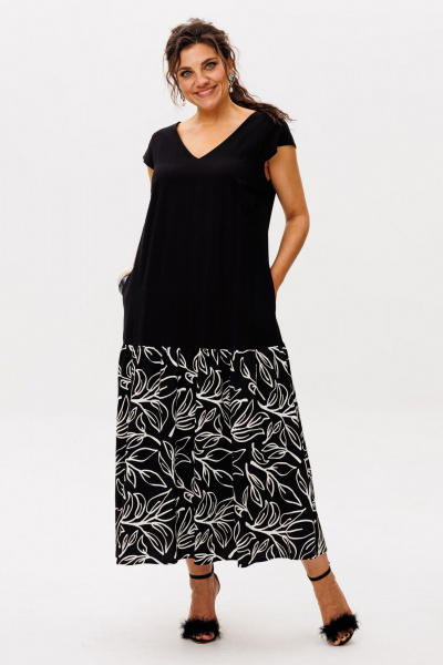 Платье Anelli 56 черно-белый_ангел - фото 3