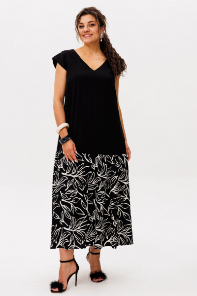 Платье Anelli 56 черно-белый_ангел - фото 9