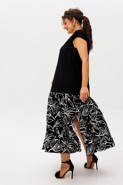 Платье Anelli 56 черно-белый_ангел - фото 5