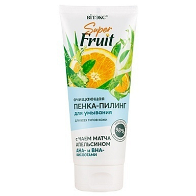 Пилинг Belita SuperFRUIT ПЕНКА-ПИЛИНГ д/умывания с чаем матча,апельсином - фото 1