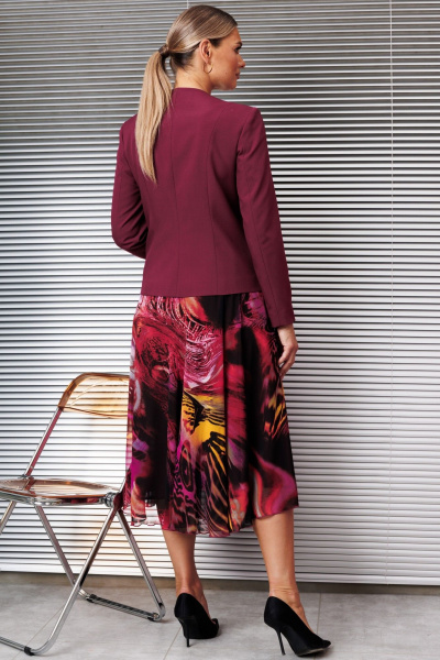 Жакет, юбка Мода Юрс 2868 бордо/горчица - фото 5