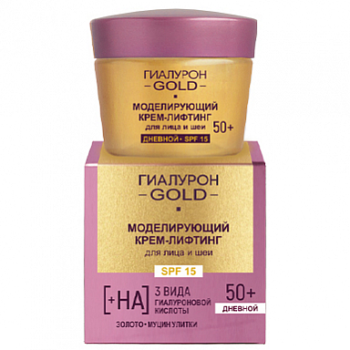 Крем для лица Belita ГИАЛУРОН GOLD Крем-лифтинг ДНЕВНОЙ 50+ д/лица и шеи SPF 15 - фото 1