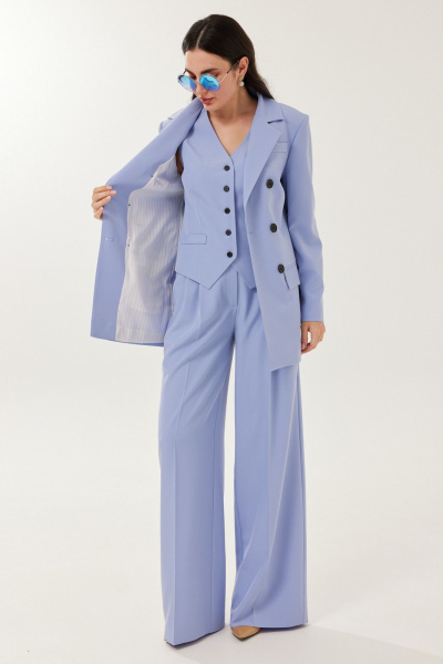Брюки, жакет, жилет Твой имидж 2159 голубой - фото 4